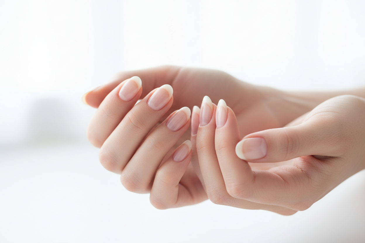 obrazek nehtů které nejsou nijak upravené ani nalakované jen symetrické a ostříhané